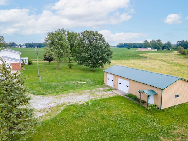 drone / aerial view with a rural view