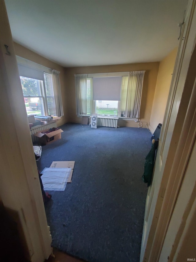 living room featuring carpet floors and a healthy amount of sunlight