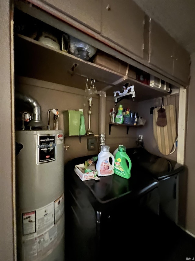 utility room featuring gas water heater