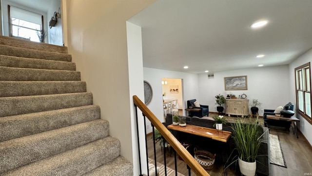 0 N State Road 450, Shoals, IN 47581 - stairway with recessed lighting and wood finished floors