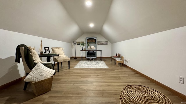 0 N State Road 450, Shoals, IN 47581 - living area with baseboards, lofted ceiling, and wood finished floors