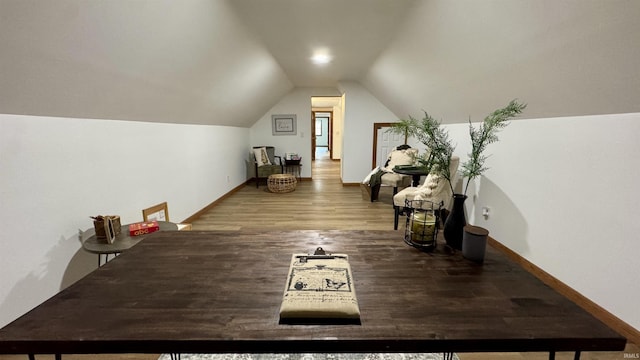 0 N State Road 450, Shoals, IN 47581 - bonus room featuring baseboards, wood finished floors, and lofted ceiling