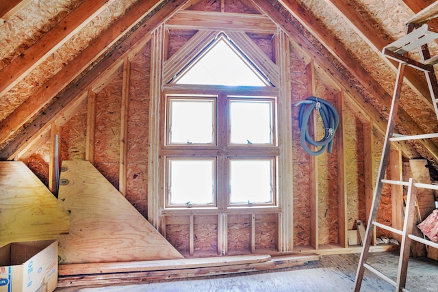 view of unfinished attic