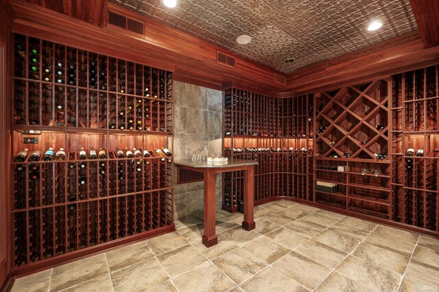 view of wine room