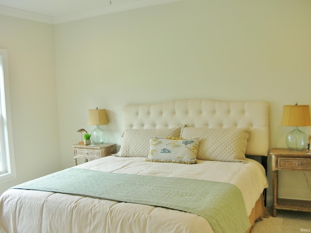 bedroom featuring ornamental molding