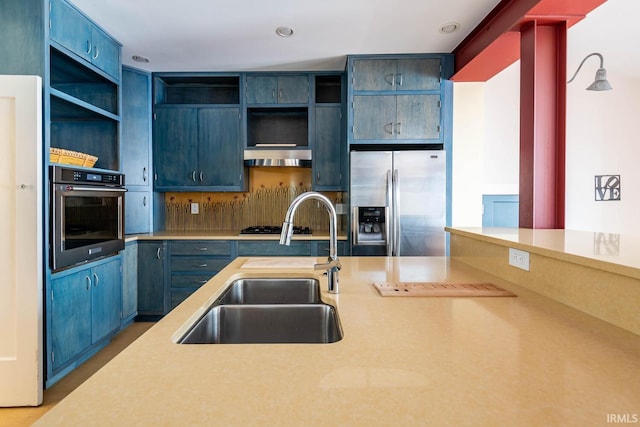 kitchen with appliances with stainless steel finishes and sink