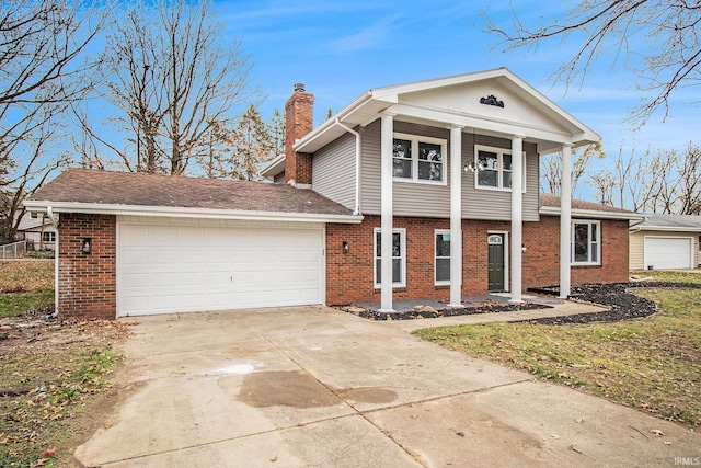 view of front of property featuring a garage