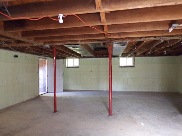 basement featuring a wealth of natural light