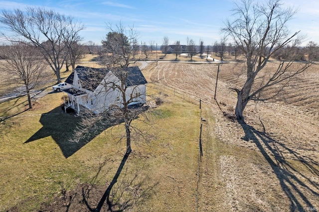 bird's eye view with a rural view