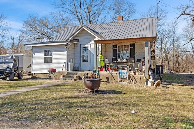 exterior space with a front lawn