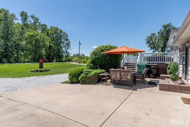 view of patio / terrace featuring an outdoor living space