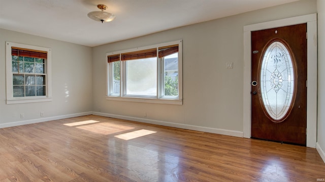 entrance foyer with light hardwood / wood-style floors