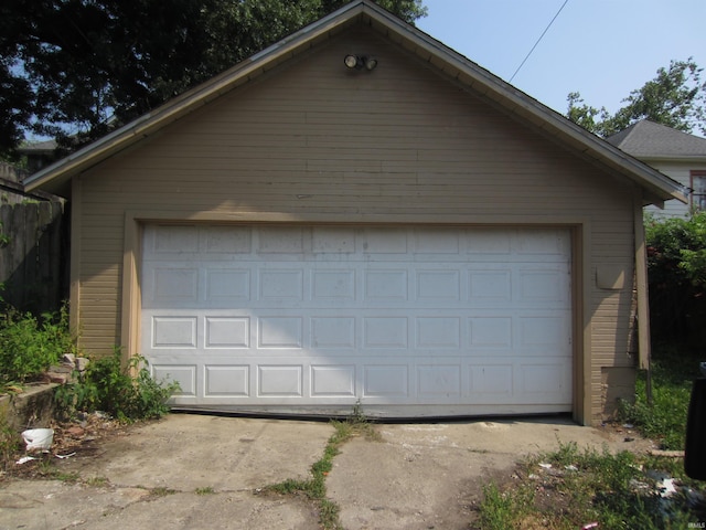 view of garage