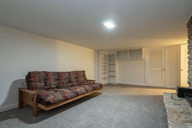 living room with carpet flooring