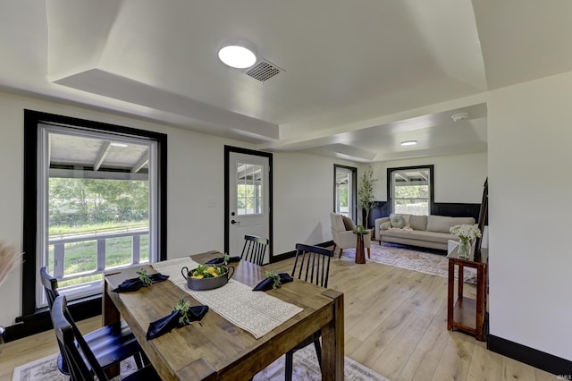 dining area featuring light hardwood / wood-style flooring