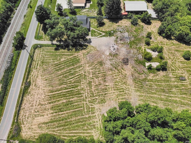 bird's eye view with a rural view