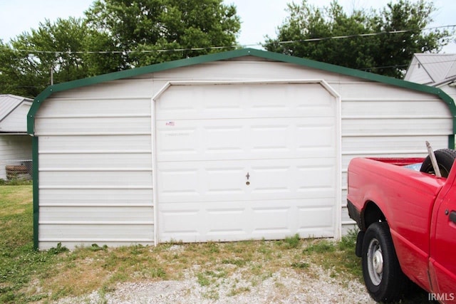 view of garage