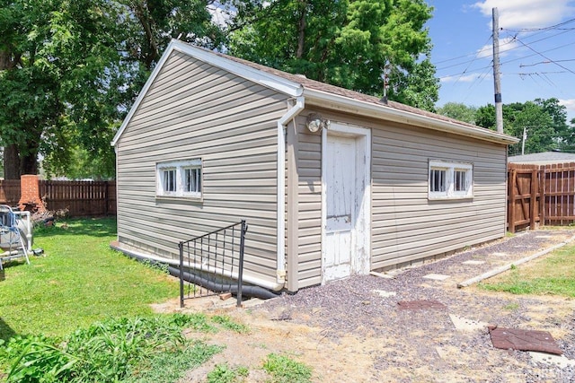 view of home's exterior featuring a yard