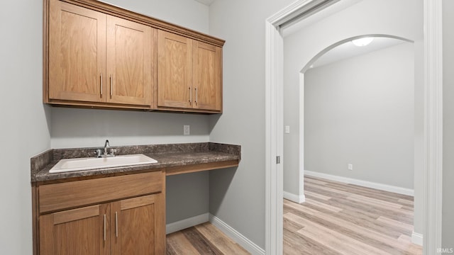 kitchen featuring sink and light hardwood / wood-style floors