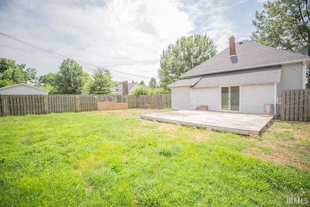 view of yard with a deck