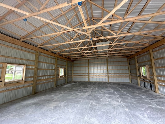 garage featuring metal wall