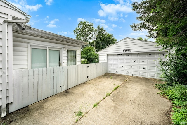 view of garage