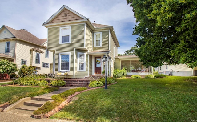 view of front of house featuring a front yard