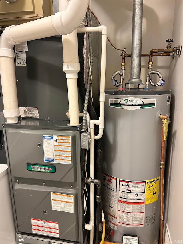 utilities featuring heating unit and water heater