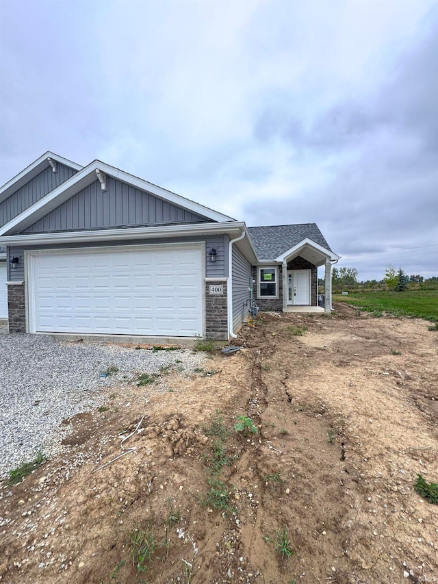 view of front of house with a garage