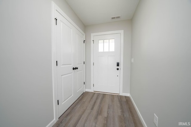 entryway featuring light hardwood / wood-style floors