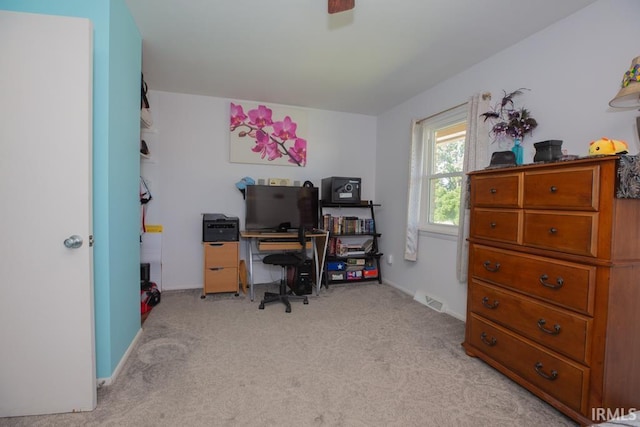 view of carpeted office space