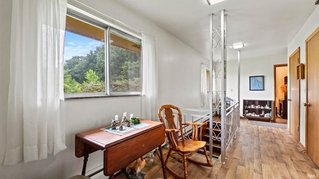 interior space with light hardwood / wood-style flooring