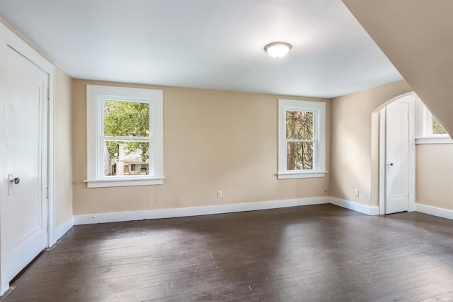 interior space featuring dark hardwood / wood-style flooring