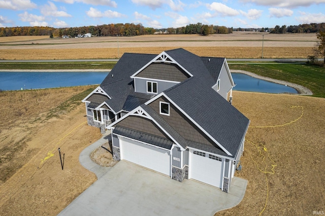 bird's eye view with a rural view