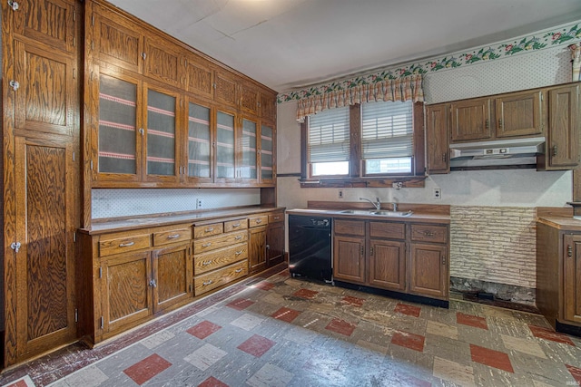 kitchen with sink and black dishwasher