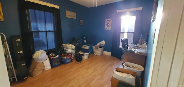 misc room with hardwood / wood-style flooring