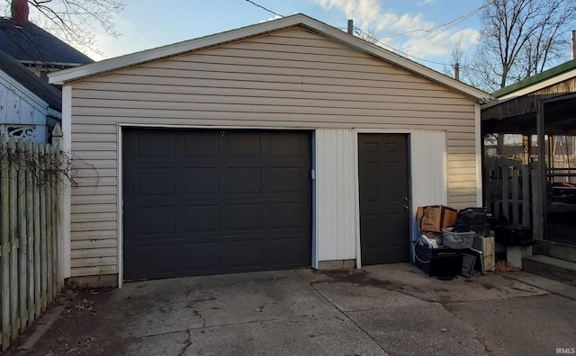 view of garage