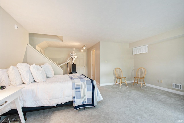 bedroom with carpet floors