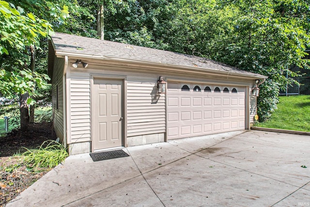 view of garage