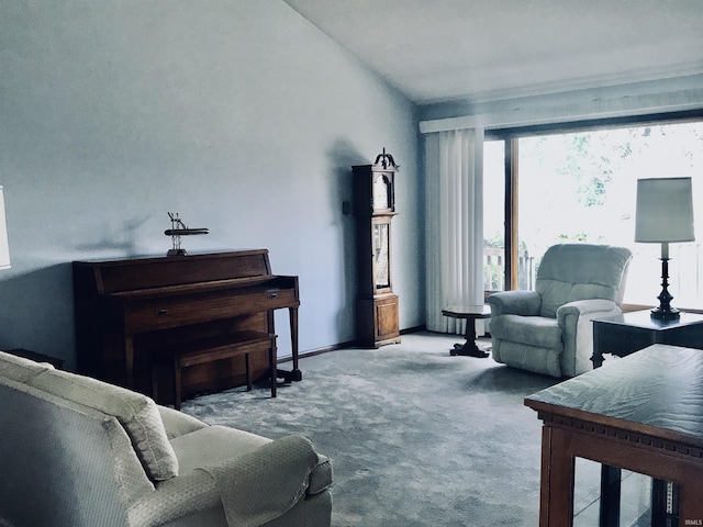 living room with carpet flooring