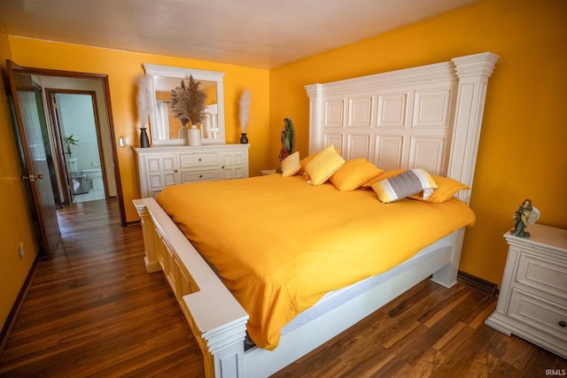 bedroom featuring dark hardwood / wood-style floors