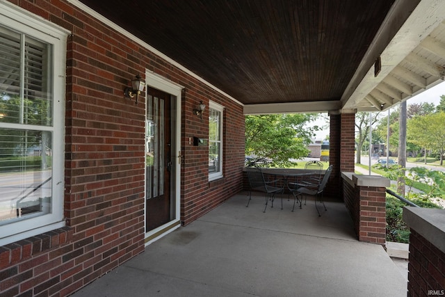 view of patio with a porch