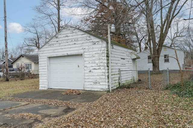 view of garage