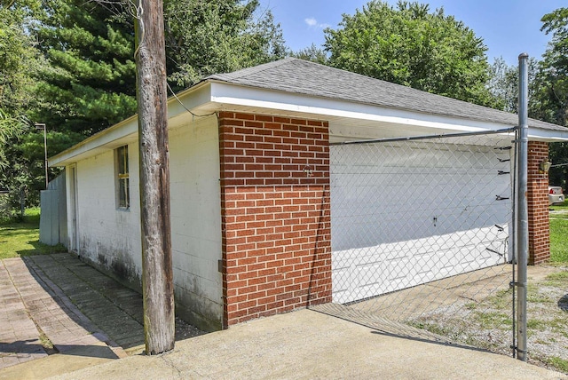 view of garage