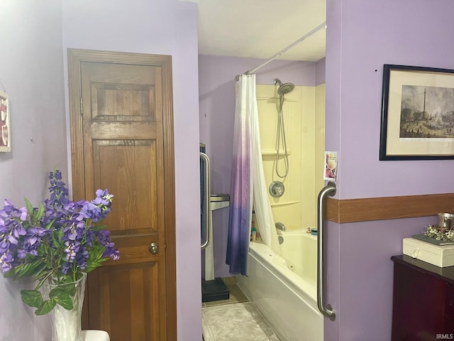 bathroom featuring shower / bath combination with curtain