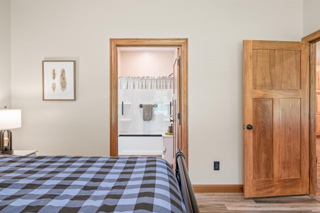 bedroom featuring light hardwood / wood-style flooring