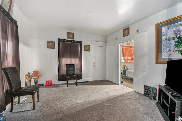 living room with carpet flooring