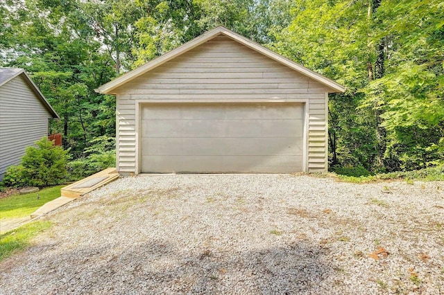 view of garage