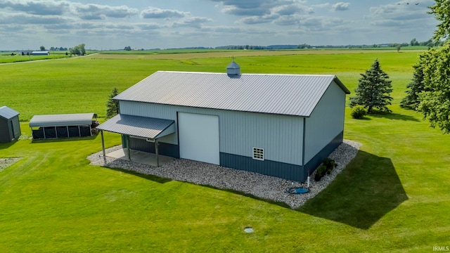 bird's eye view with a rural view