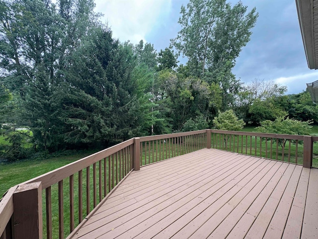 deck with a lawn